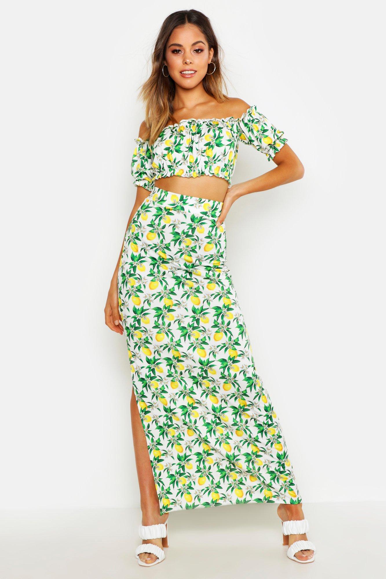 lemon maxi skirt